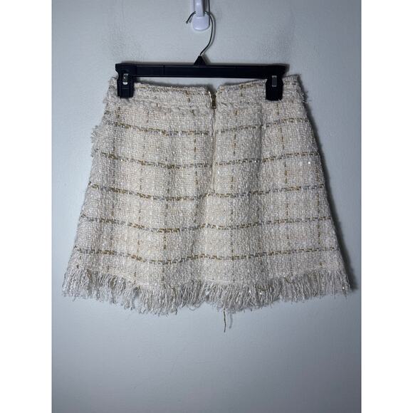 Ramy Brook Off White Tweed Preppy Mini Skirt Sz 2 - Picture 2 of 2